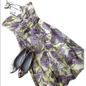 Anthropology LITHE Flowy Halter Cocktail Dress 8